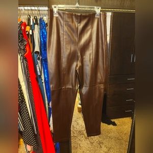 Faux leather pants